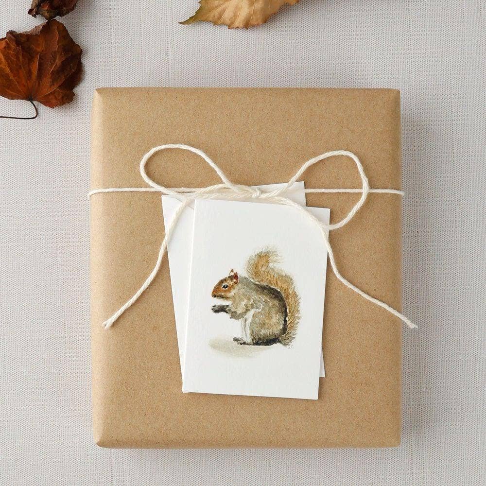 Squirrel woodland mini enclosure notecard