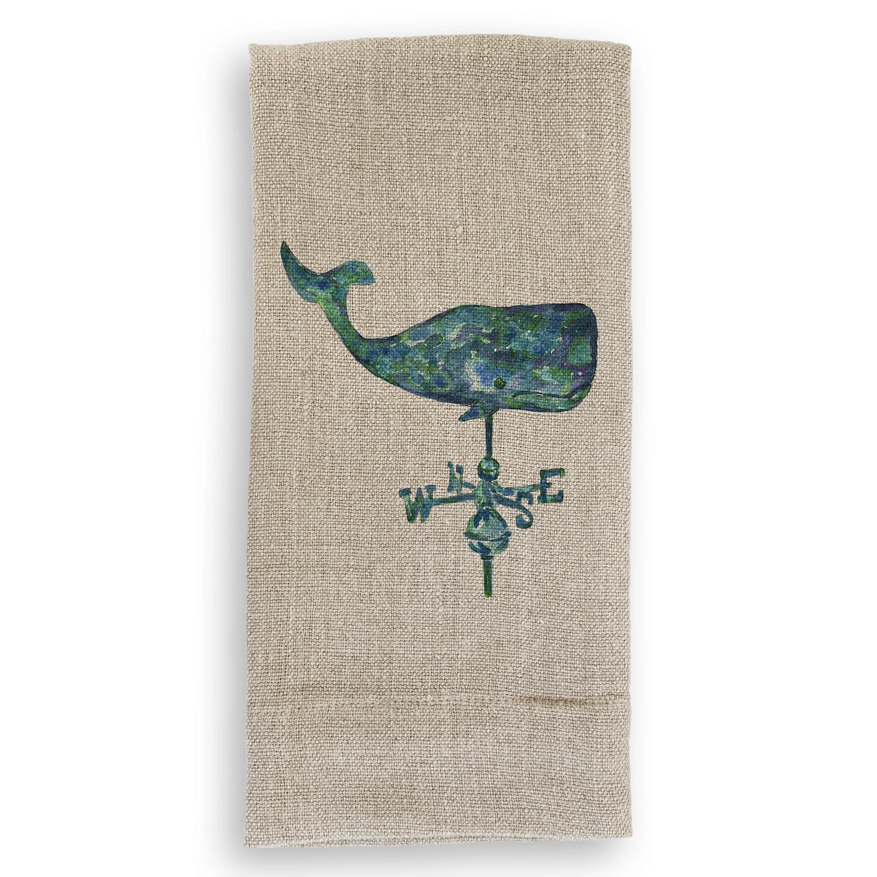 French Graffiti Natural Linen Hand Towels