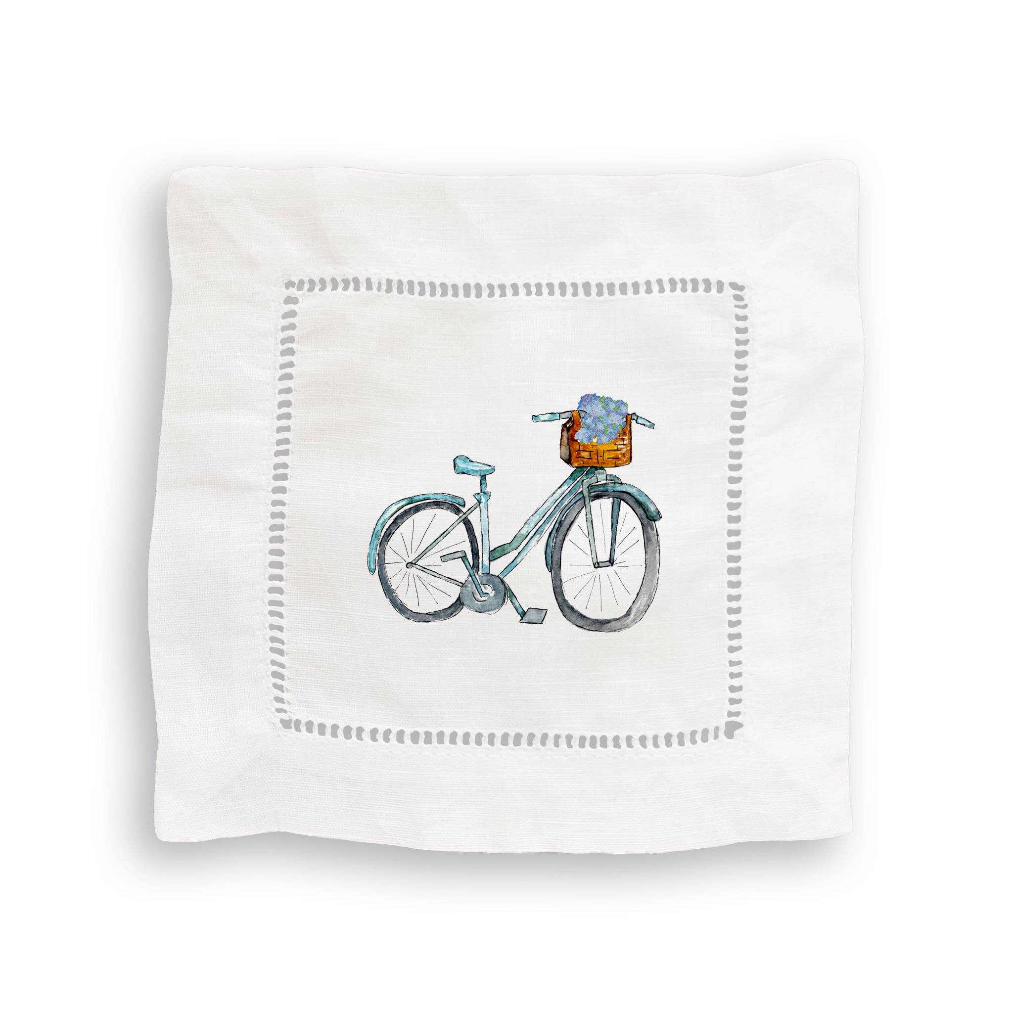 Blue Bike with Hydrangeas
