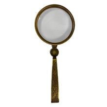 Load image into Gallery viewer, Antiqued Folding Brass Magnifying Glass | Tabletop decor
