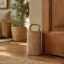 Load image into Gallery viewer, Object - Brown Wood Door Stopper with Rope Handle, 10 in.
