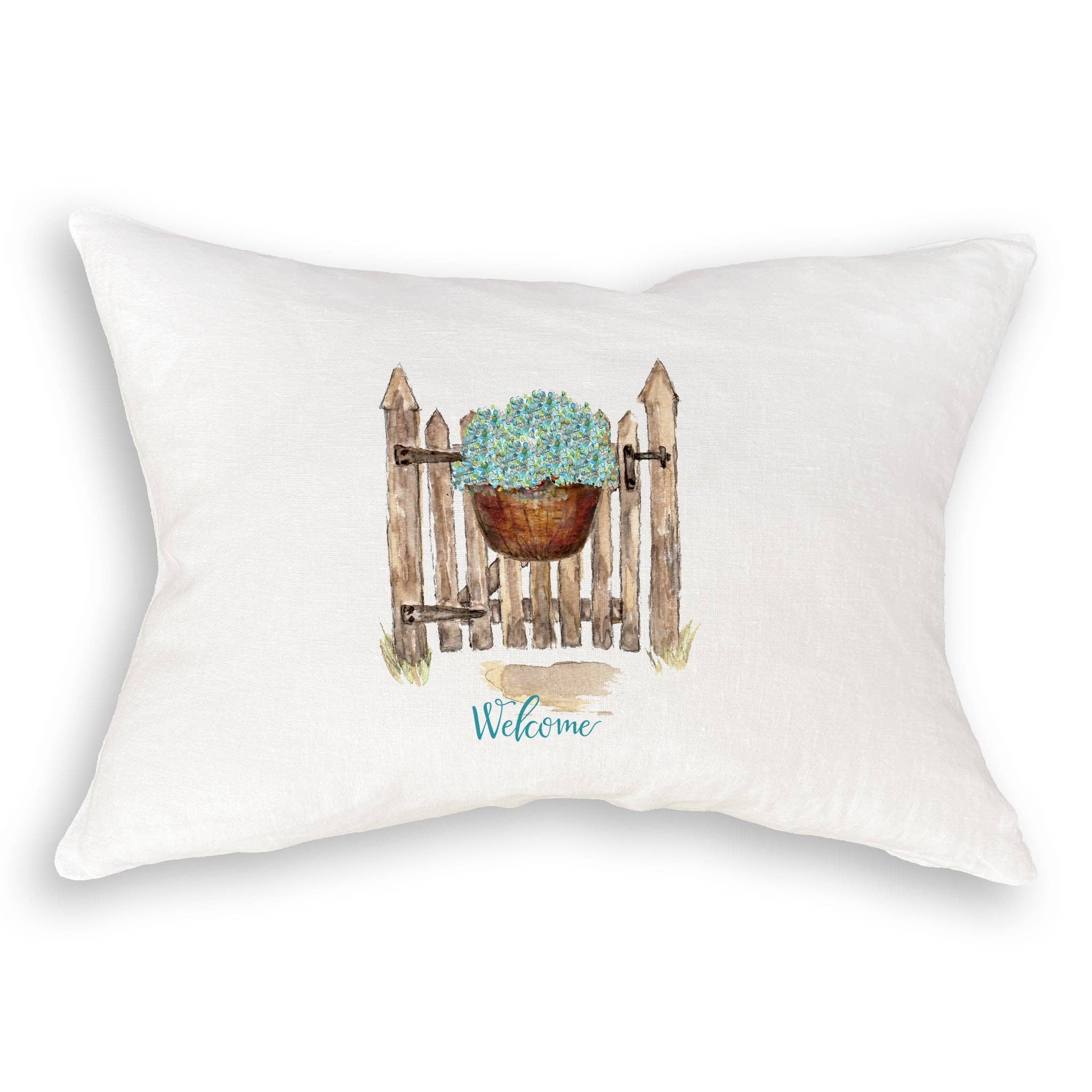 Gate with Hydrangea Basket