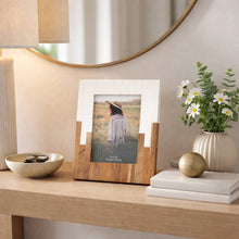 Load image into Gallery viewer, Resin Wood Casual Two-Tone Photo Frame - White, 4x6 in.
