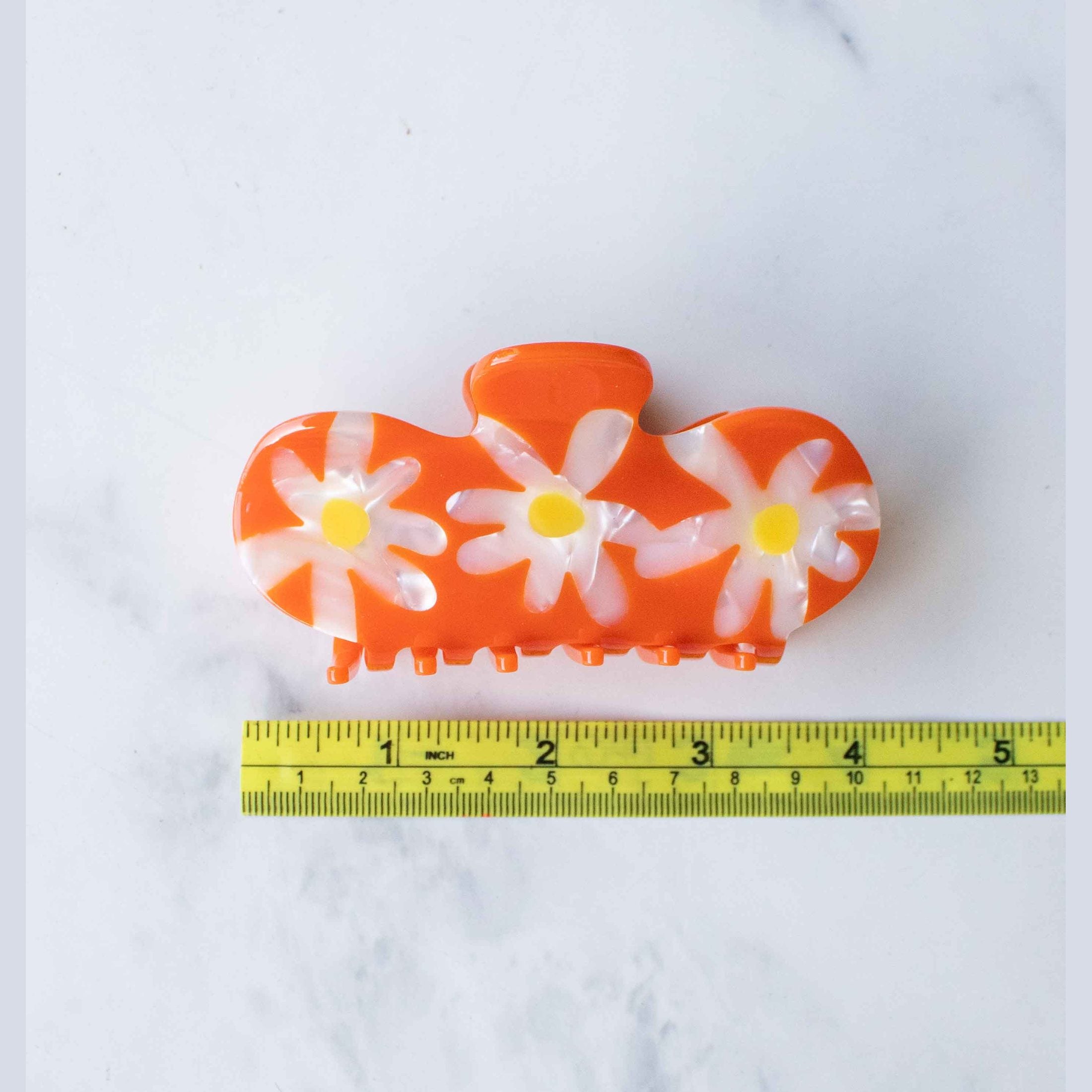 Eco Daisy Flower Curved Hair Claw Clip