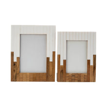 Load image into Gallery viewer, Resin Wood Casual Two-Tone Photo Frame - White, 4x6 in.
