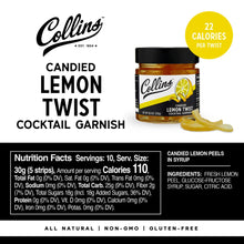 Load image into Gallery viewer, Italian Candied Lemon Peel Twist Garnish - 10.9oz
