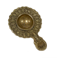 Load image into Gallery viewer, Antiqued Brass Tea Strainer | Vintage Style | Teaware
