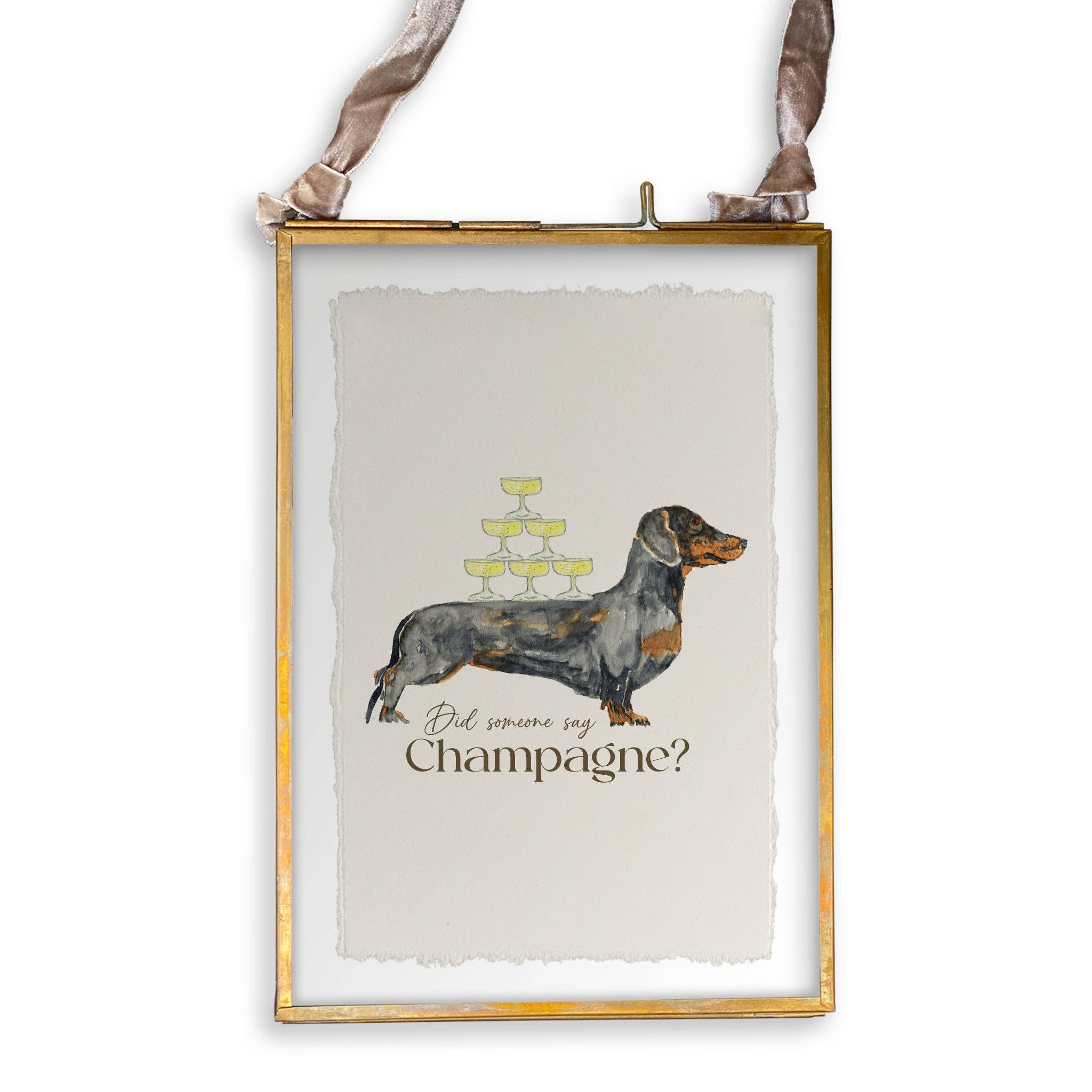 Dachshund with Champagne