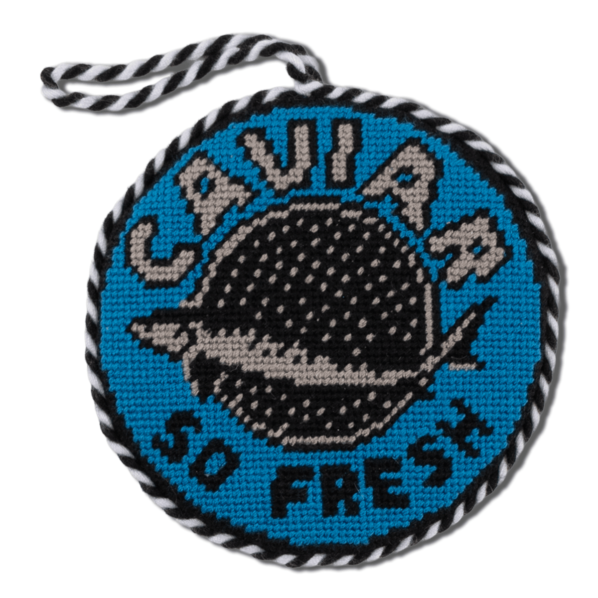 Needlepoint Icon Ornament - Caviar