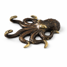 Load image into Gallery viewer, Brass Octopus Wall Hook – Nautical Octopus Coat Hook | Coastal Bathroom &amp; Ocean Decor
