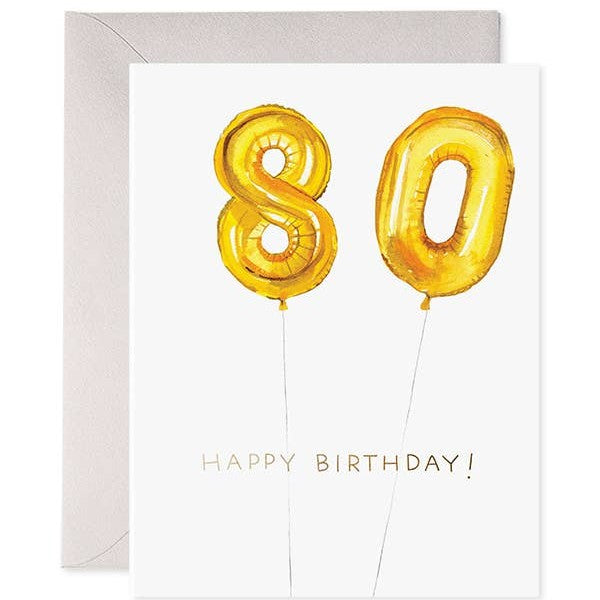 Helium 80 Birthday Greeting Card