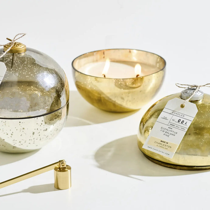 Silver Double Wick Ornament Candle