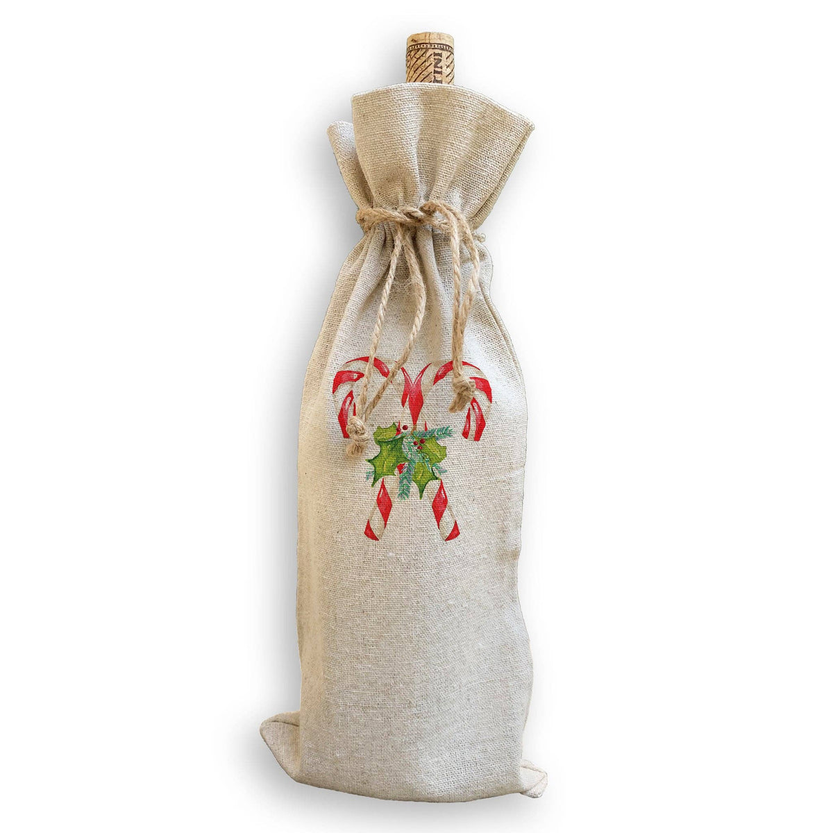 Candy Canes with Greens Kitchen Towel