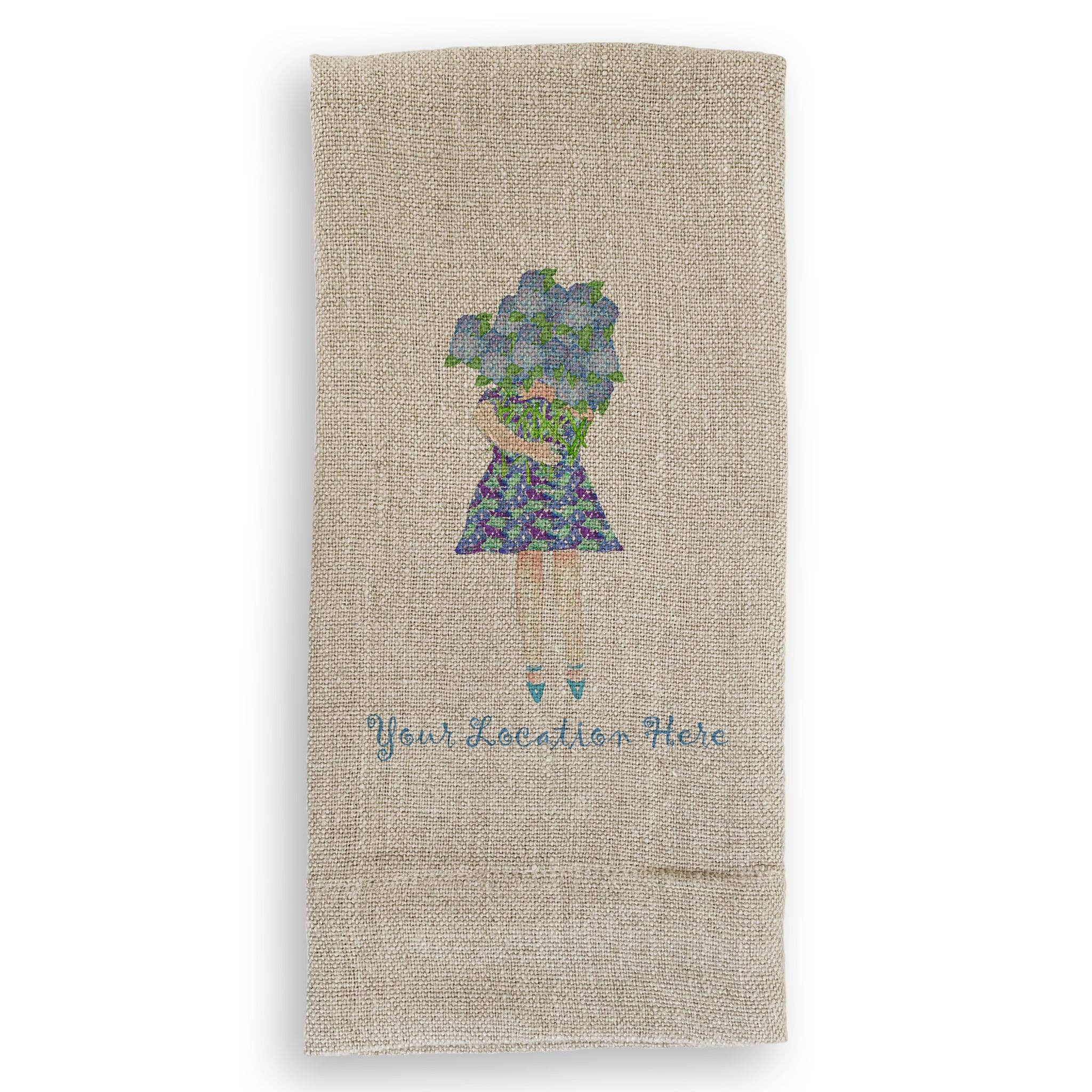 Lady with Hydrangeas Notecard & Hand Towel