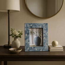 Load image into Gallery viewer, Photo Frame - Blue/Ivory Resin Woven, 4x6 in.
