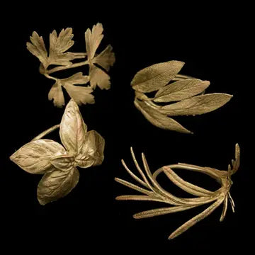 Michael Michaud Table Art - Italian Herb Napkin Rings Set of 4