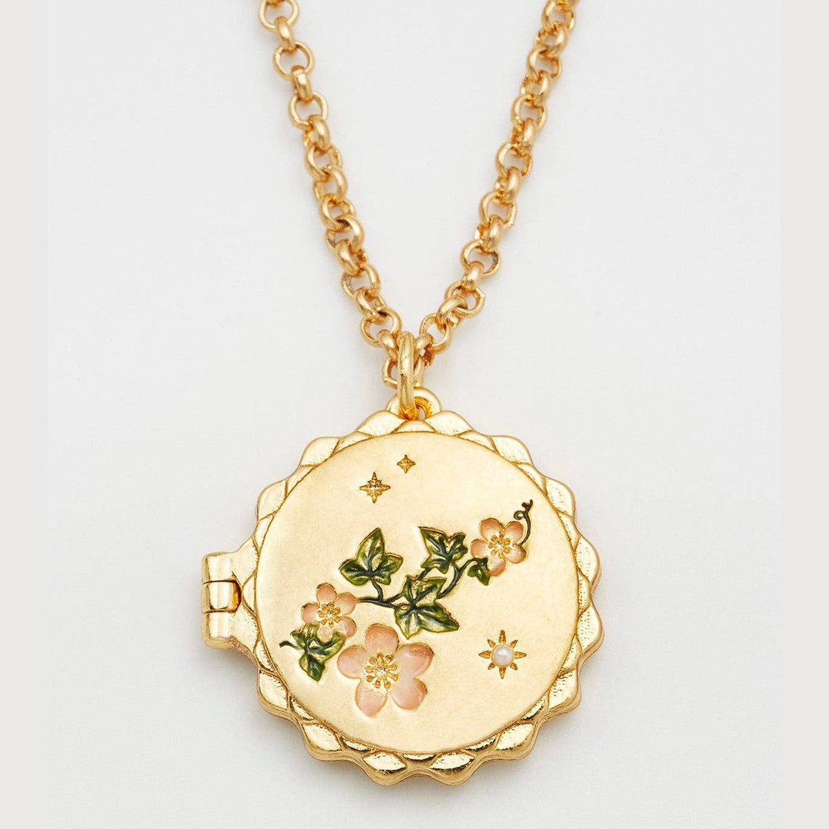 Ivy Blossom Locket Necklace