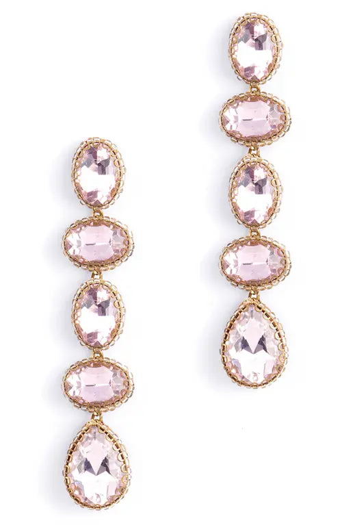 Deepa Gurnani - Tyra Drop Earrings (Baby Pink)