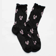 Load image into Gallery viewer, Vintage Floral Heart Crew Socks
