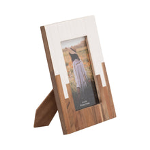Load image into Gallery viewer, Resin Wood Casual Two-Tone Photo Frame - White, 4x6 in.
