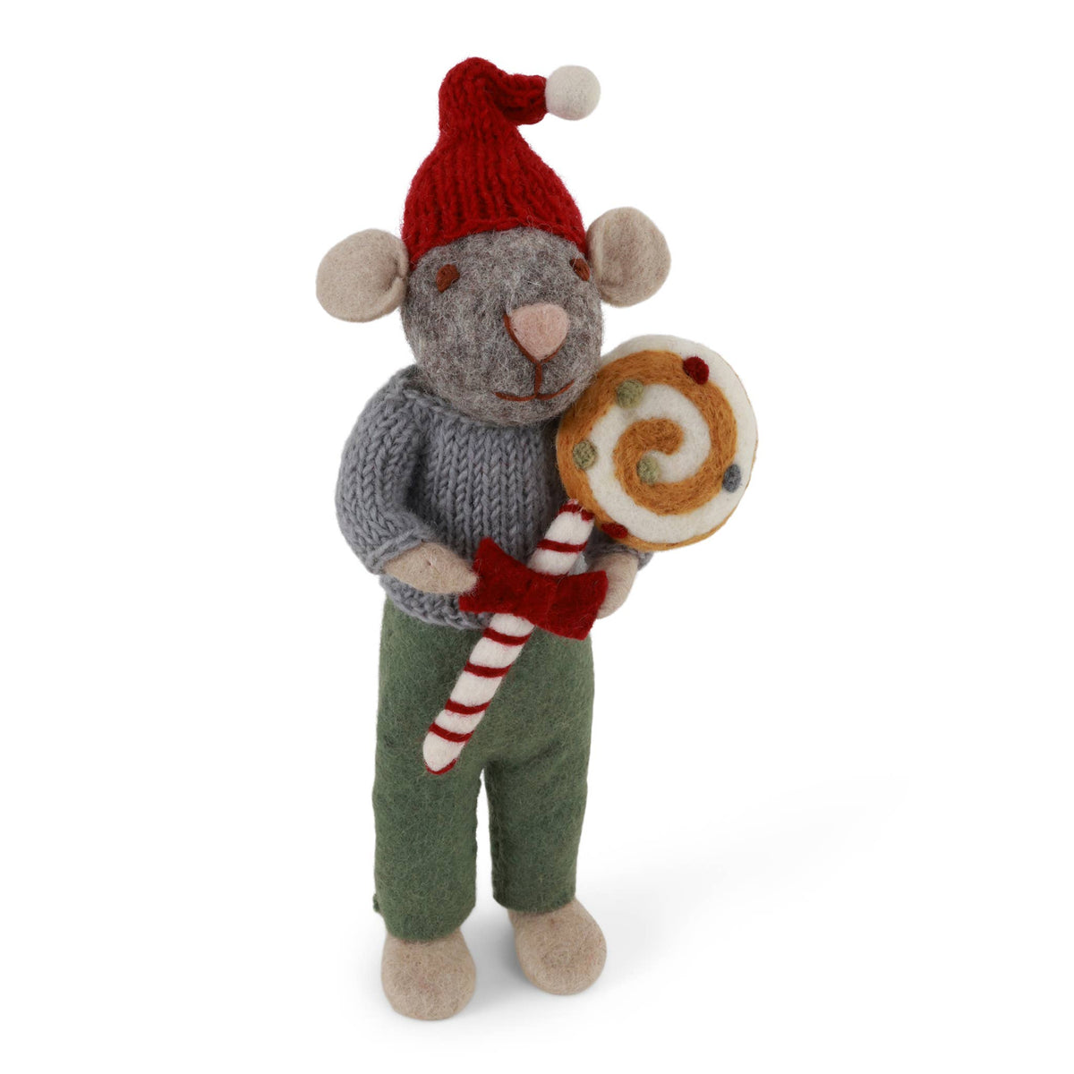 Big Grey Boy Mouse w/Christmas Candy