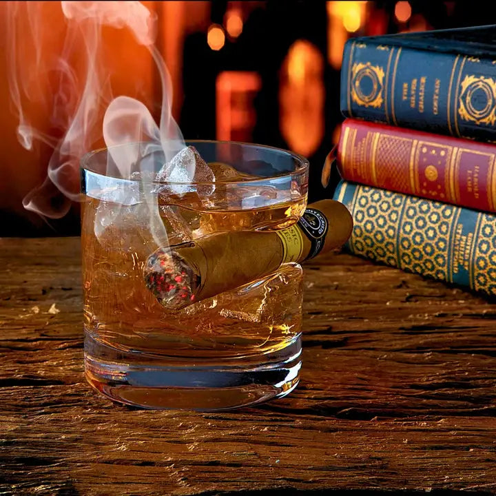 Cigar DOF Glasses, Set of 2 - Whiskey - Bar - Gifts for Him