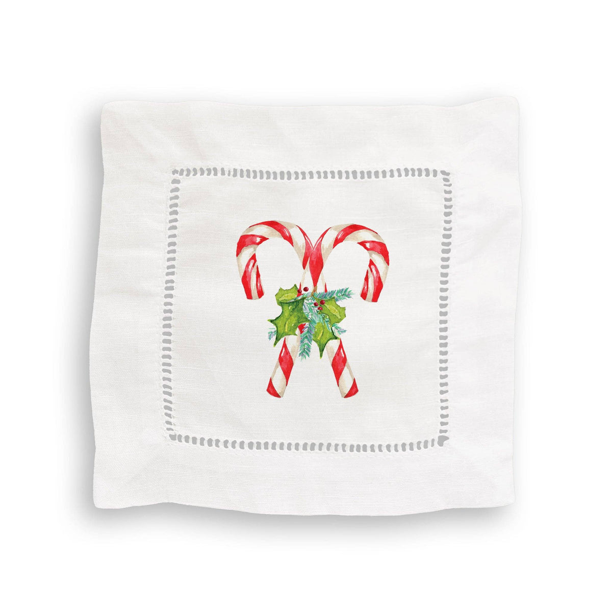 Candy Canes with Greens Kitchen Towel