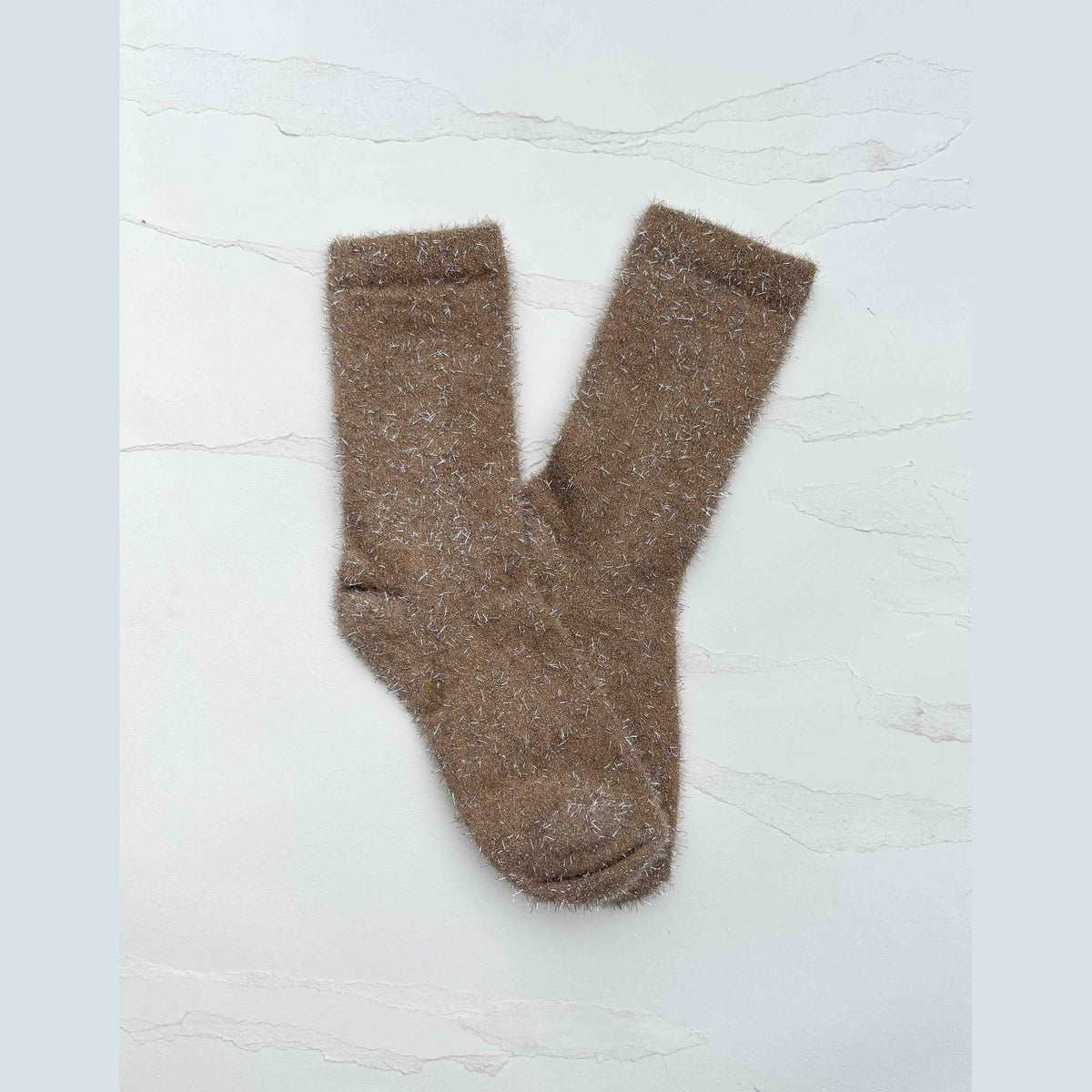 Holiday Sparkle Fuzzy Crew Socks