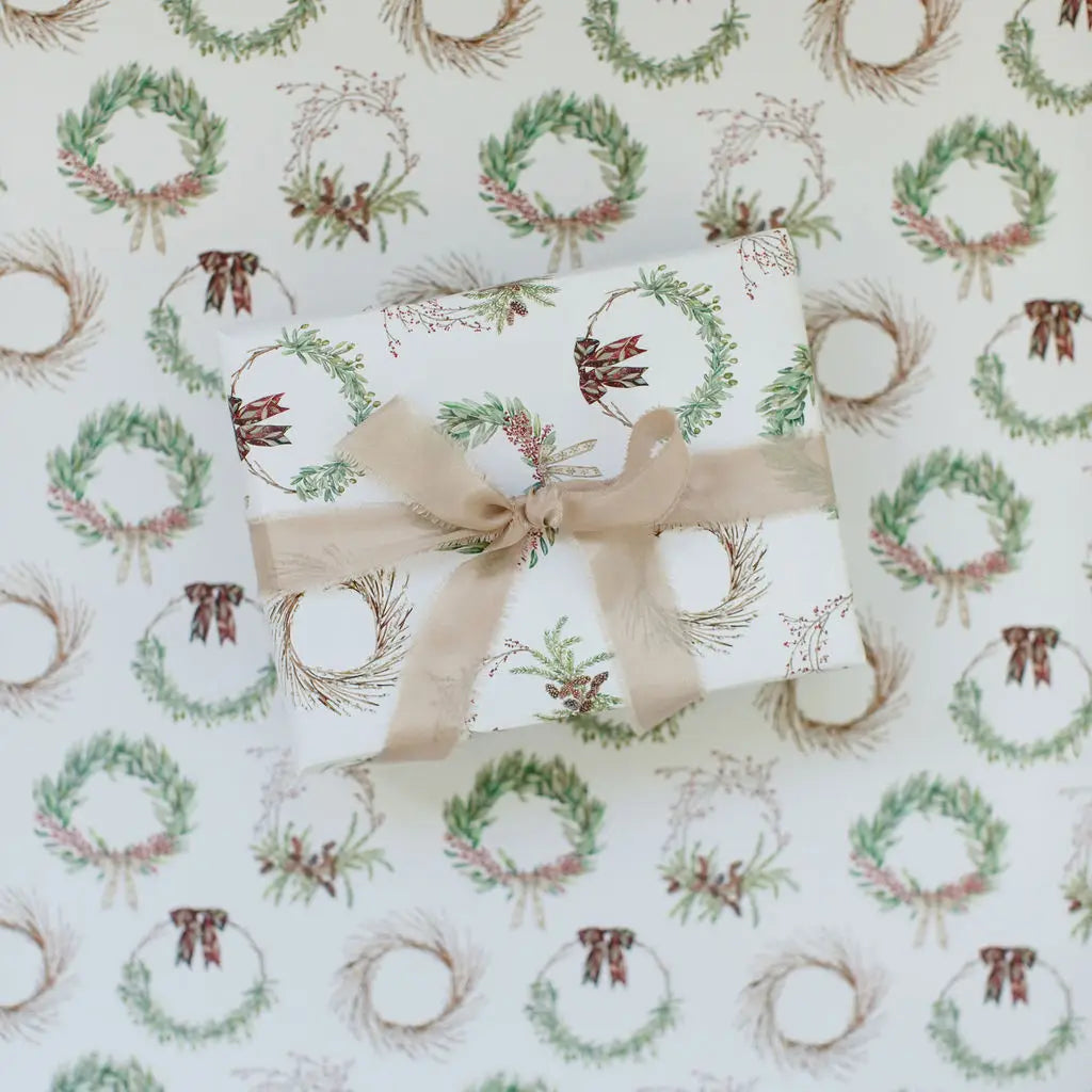 Wreath Gift Wrap Roll - Wrapping Paper