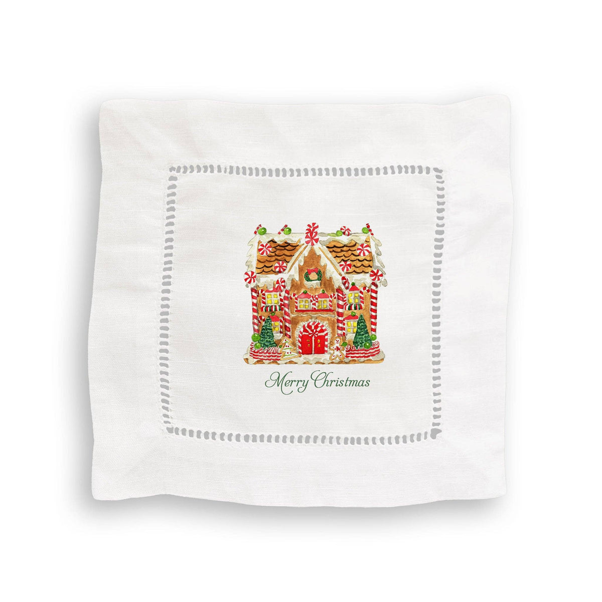 Gingerbread House with Merry Christmas Kitchen Towel