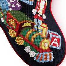 Load image into Gallery viewer, Toy Train Embroidered Stocking
