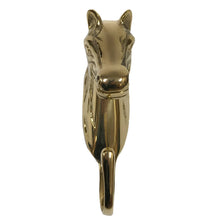 Load image into Gallery viewer, Solid Textured Polished Brass Horse Head Hanger, 6”
