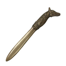 Load image into Gallery viewer, Solid Brass Antiqued Horsehead Letter Opener, 9”

