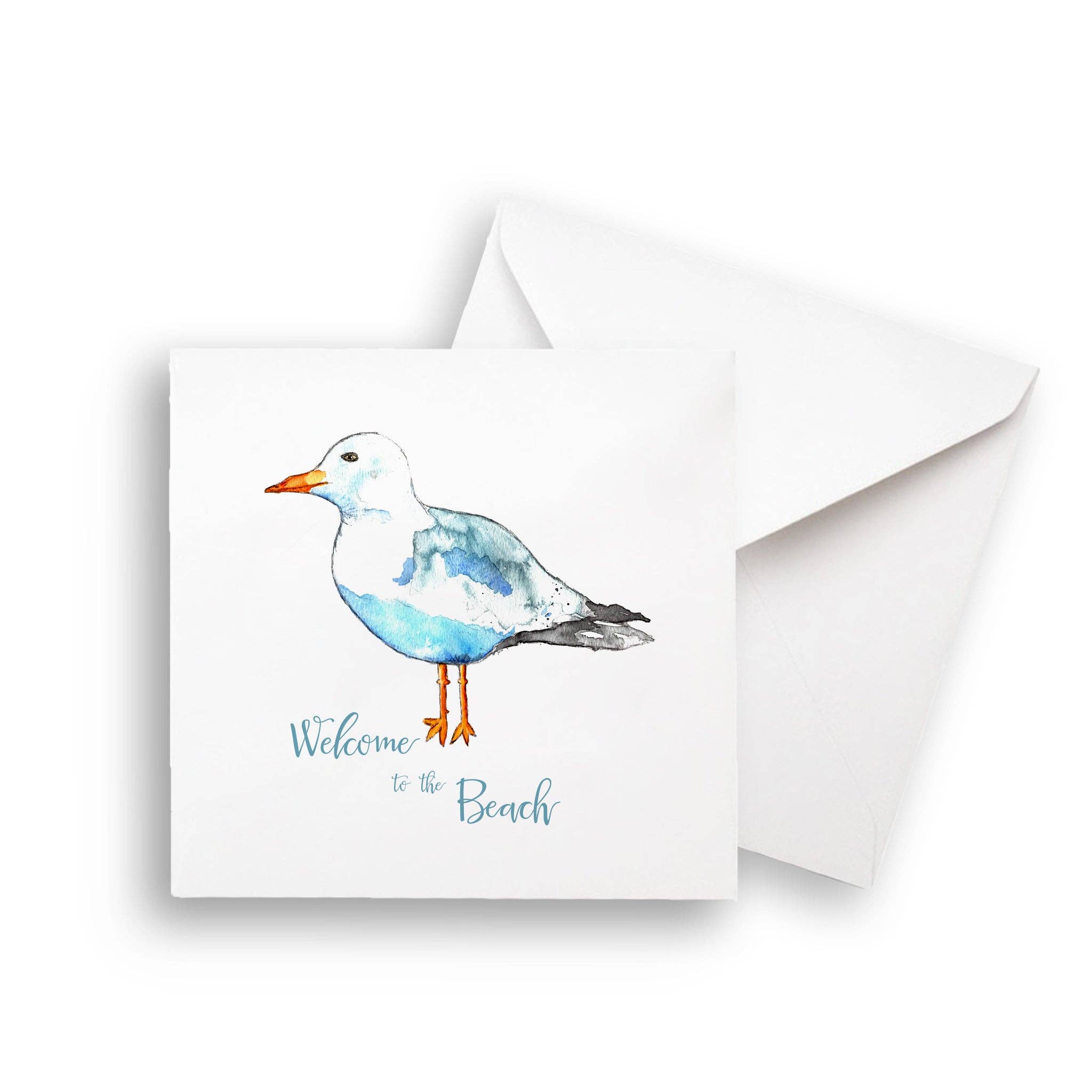 Seagull with Welcome to the Beach