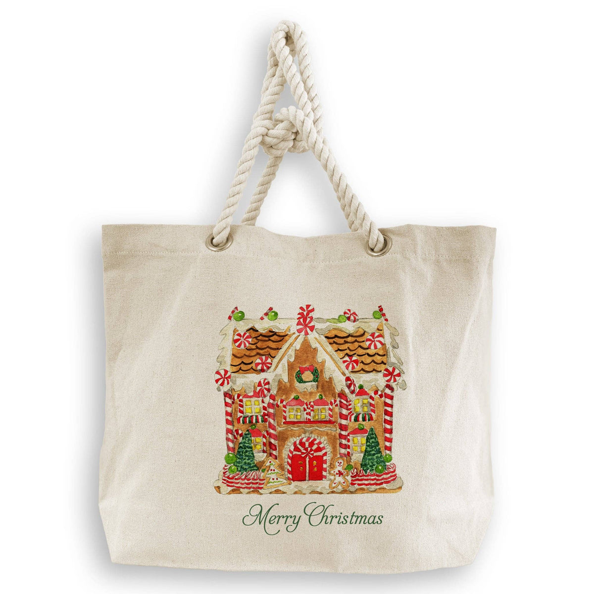Gingerbread House with Merry Christmas Kitchen Towel