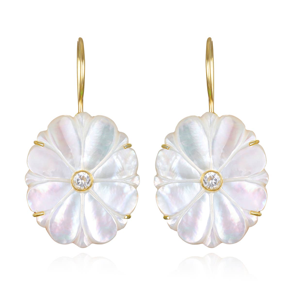 Mother of Pearl & Topaz Marigold Earrings