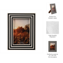 Load image into Gallery viewer, Photo Frame - Black Resin Modern Dimensional Lines, 4x6 in.
