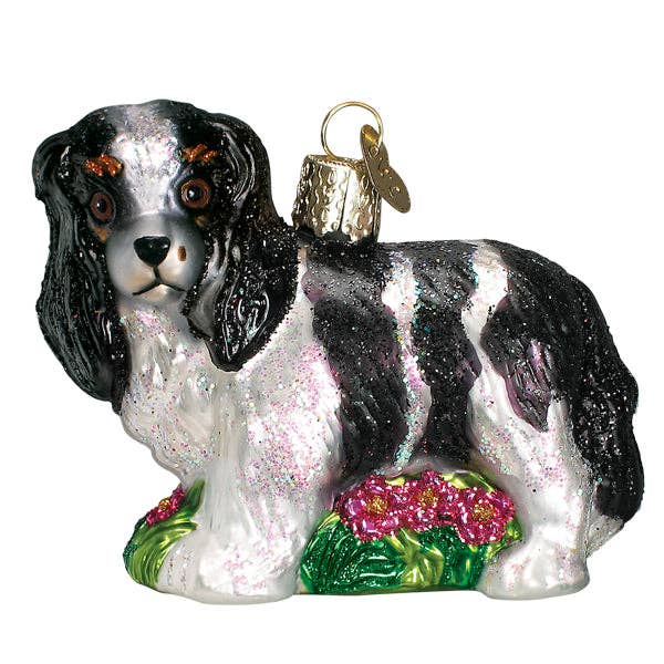 Black/White King Charles Spani Ornament