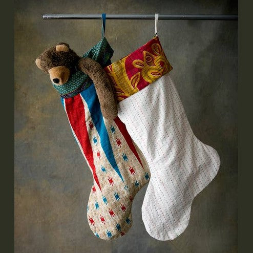 Handmade Vintage Kantha Christmas Stockings
