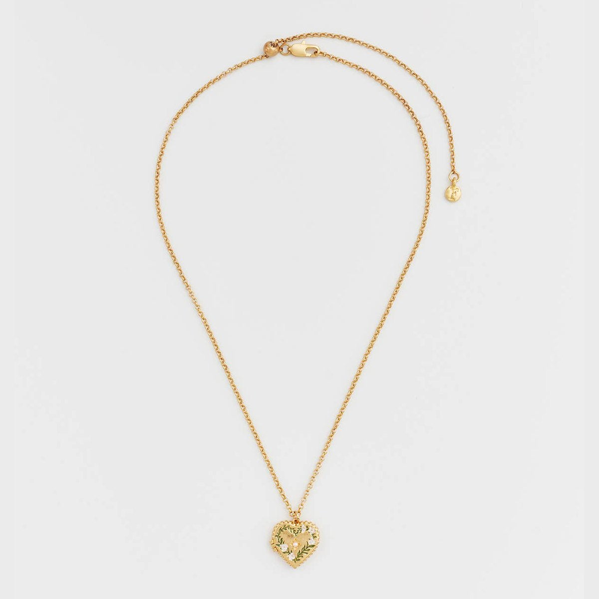 Jasmine Heart Locket Necklace