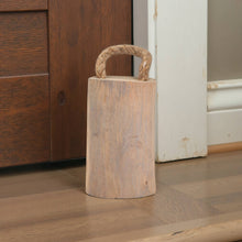 Load image into Gallery viewer, Object - Brown Wood Door Stopper with Rope Handle, 10 in.

