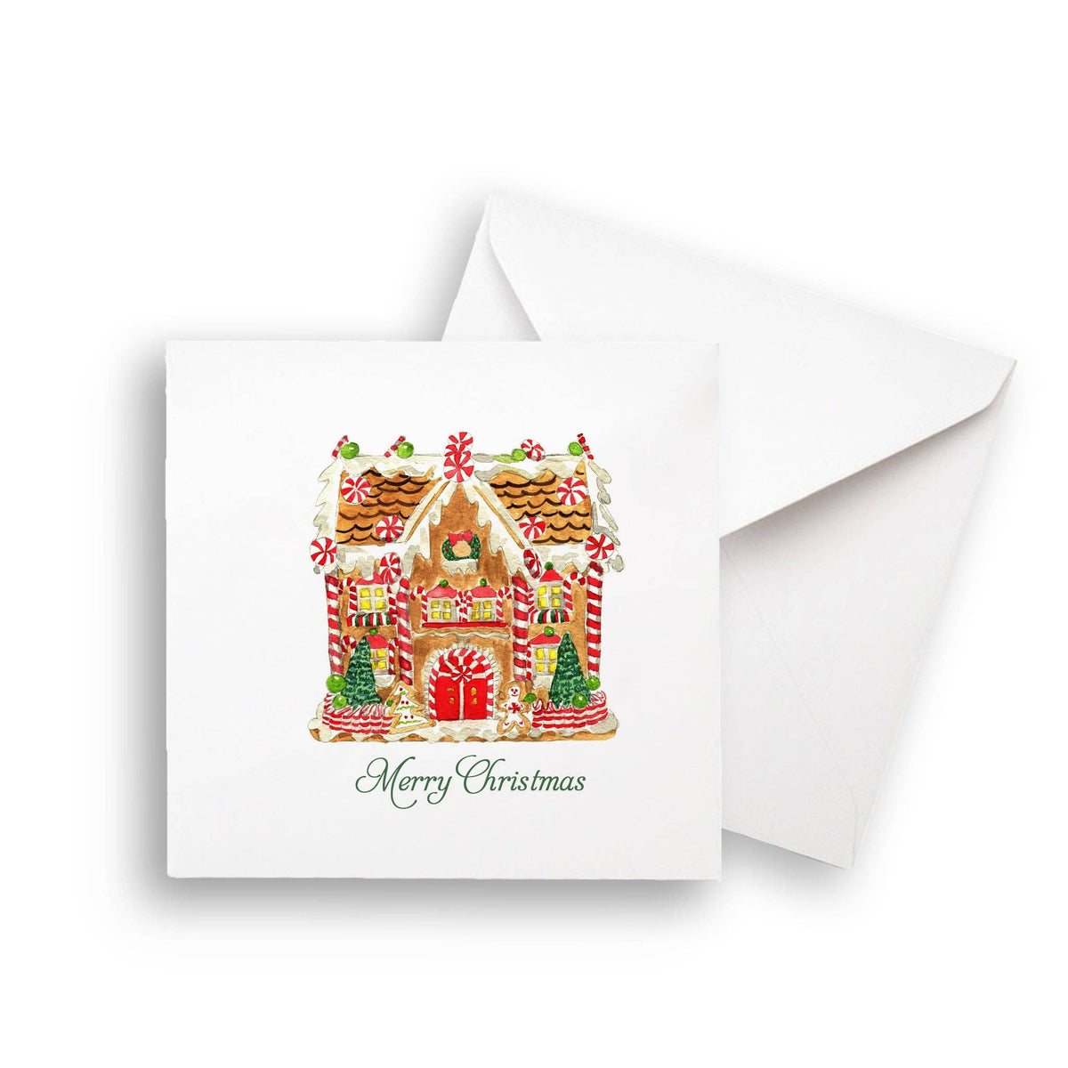 Gingerbread House with Merry Christmas Kitchen Towel