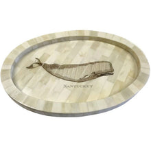 Load image into Gallery viewer, Whale Engraved City, State Scrimshaw Bone Tray | Tabletop
