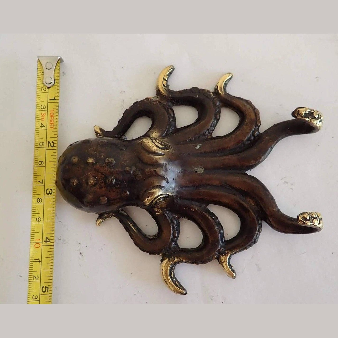 Brass Octopus Wall Hook – Nautical Octopus Coat Hook | Coastal Bathroom & Ocean Decor