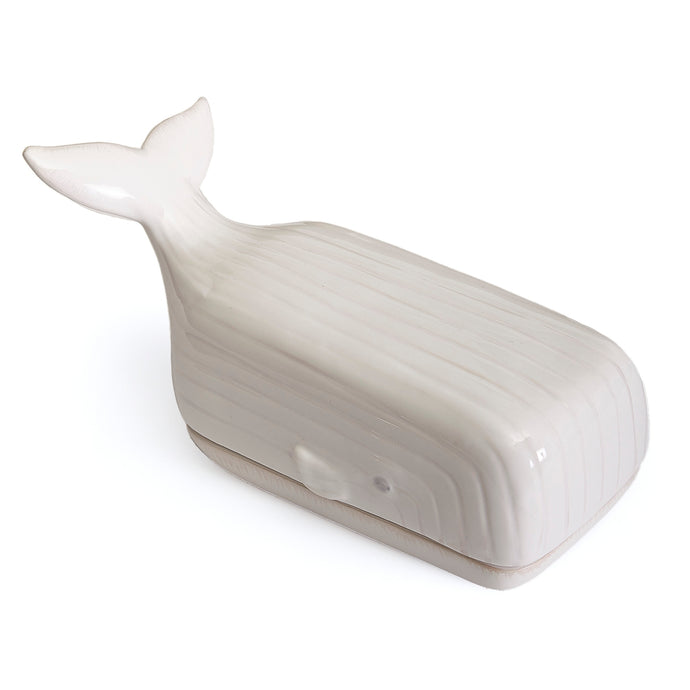 Whale Butter Dish White Ceramic