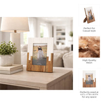 Load image into Gallery viewer, Resin Wood Casual Two-Tone Photo Frame - White, 4x6 in.
