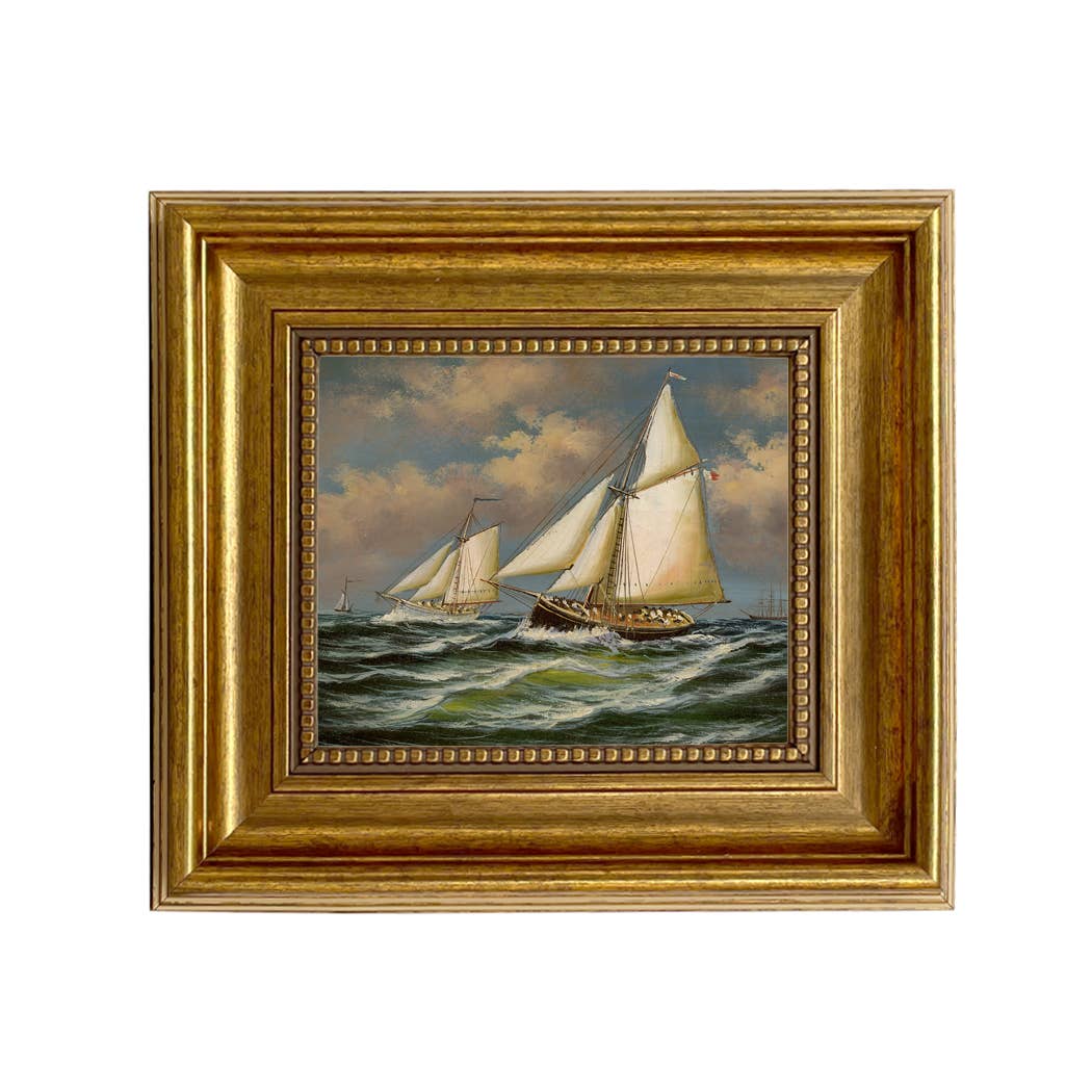 Puritan and Genesta Vintage Painting Print on Canvas