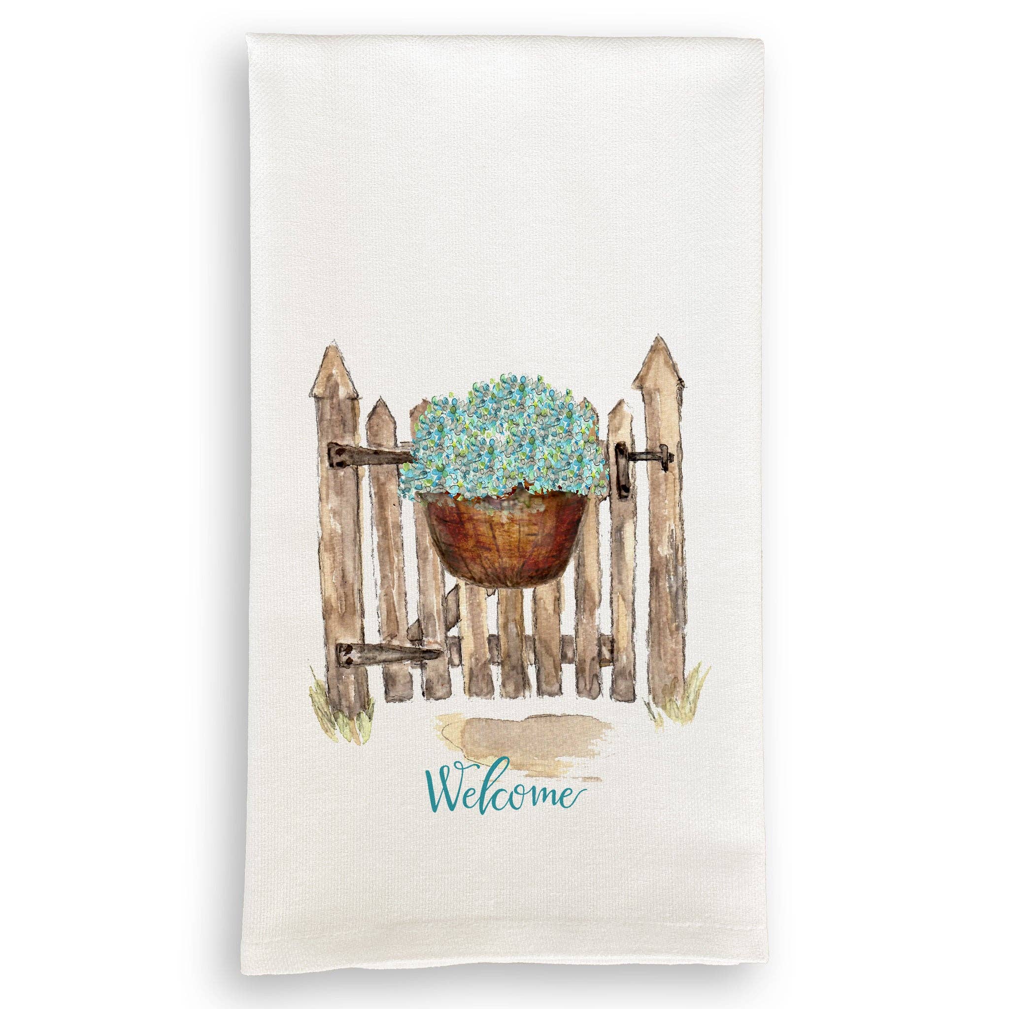 Gate with Hydrangea Basket
