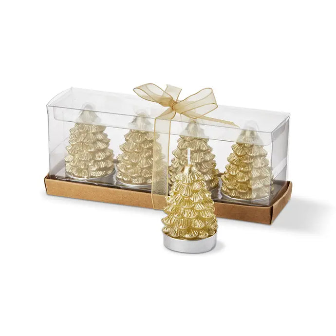 Gold Fir Tree Tealight Candles