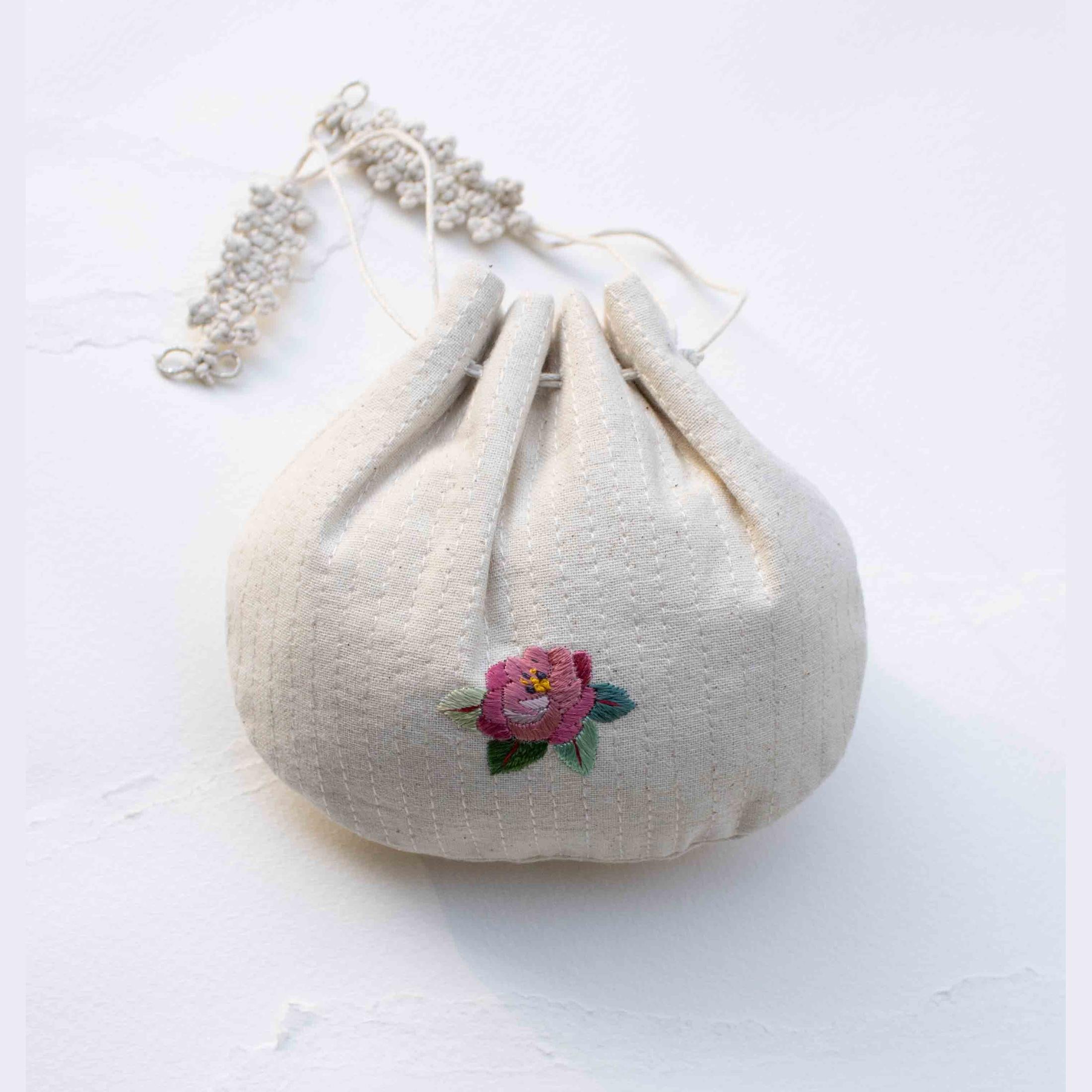 Embroidered Drawstring Pouch – Sample Sale